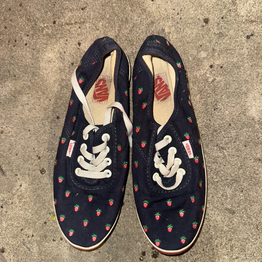 Vans Navy Sneakers with Strawberry Accents